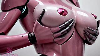 pink sex robot bounces huge tits for cum. close-up pov ai drives you wild!
