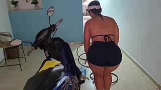 My stepsister helped with bike, things got steamy