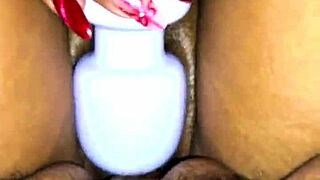 Sexy latina milf close up with cum on body, so hot