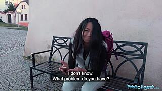 Public agent helps stranded thai girl get facialised by stranger 😏