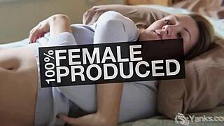 redhead aurora plays with her vibrator in panties, masturbating to a softcore cumshot solo. 😘