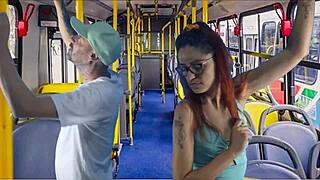 young student gets fucked on public bus while crossdressed