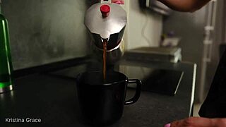 Kristina's Morning Routine in the Shower and Kitchen