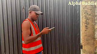 beautiful wife of oga enjoys deepthroat blowjob with contractor at home