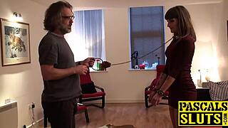 Sub Girl With Big Boobs Rides With Leash Around Neck.