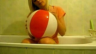 Sophie Masturbates with Balloons in Living Room and Bathroom