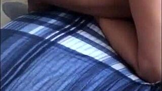 Look, my asian wife rides big black cock while I watch!