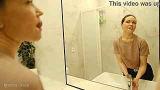 Kristina's Morning Routine in the Shower and Kitchen