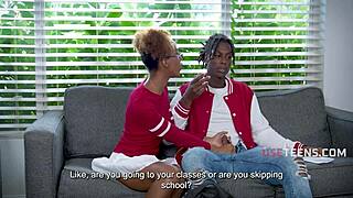 Tutor Freely Uses Black Step Sibling Duo For Science! Lacey London And Teen 18+