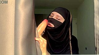 a muslim teacher performs deepthroat for the first time in a homemade video