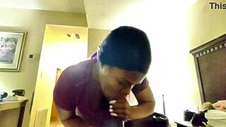 Wow, That Ebony Prostitute Gives Sloppy Blowjob And Bends Over!