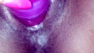 my ex ebony girlfriend plays with vibrator and sucks my cock