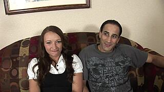 Two tasty twats eat each other's hot wet cunts and take giant cock.