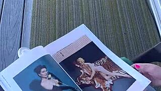 Blonde beauty turned on by Playboy