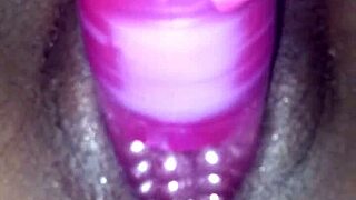 my ex ebony girlfriend plays with vibrator and sucks my cock