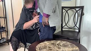 business meeting turned into black cock blowjob by horny bbw ssbbw big ass blonde milf secretary boss eating pussy in office big cumshot on tits big load