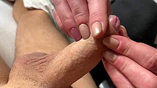 i play with foreskin hard, give handjob, then post cum fun