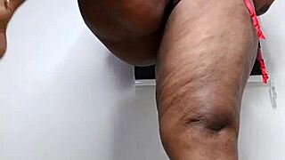 Thick thighs hotwife mara exotic teases in red lingerie, shaking her big ass for the neighbors