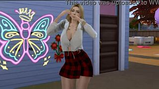 Pretty blonde Myla Charles shows off her beauty.