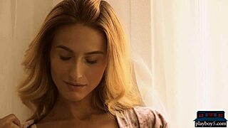 Watch Cara Mell strip in lingerie? Clothes rip!