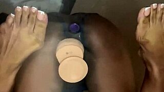 Ebony Girlfriend Takes Dildo Deep in Pussy
