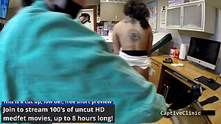 jasmine rose, the latina patient, gets handcuffed and gagged backstage for some fetish fucking