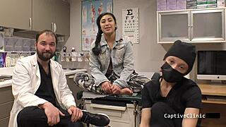jasmine rose, the latina patient, gets handcuffed and gagged backstage for some fetish fucking