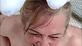 french slave at farm endures bdsm doggystyle and cumshot