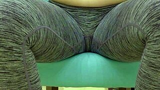 teen babe in leggings teases her sugar daddy during photoshoot.