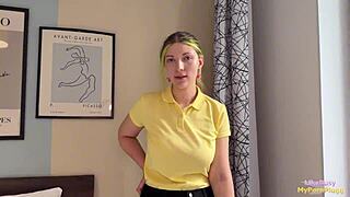 She skips lessons to jerk my cock!