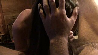 Amber sucks monster cock in lingerie