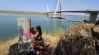 Damiana Brasileira Fixes Car and Fucks on Road.