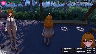 In this hentai game, the Japan office lady gets exposed in 3D part 1