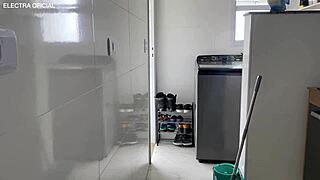 This latina maid says, 'my ass is so big and gaping.' Every time she squats, my cock throbs.