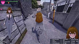 In this hentai game, the Japan office lady gets exposed in 3D part 1