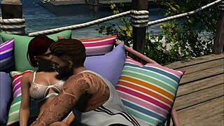 Geralyn Yorkiv seduces Nick Stone with titty fuck and cowgirl riding on the beach