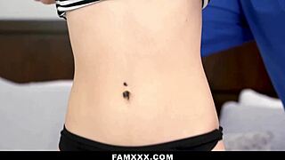 I lick my stepdaughter's pussy and fuck her hard in doggystyle, taking advantage.