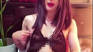 beautiful japanese shemale masturbates quietly in the public toilet. so sexy and anal-focused.