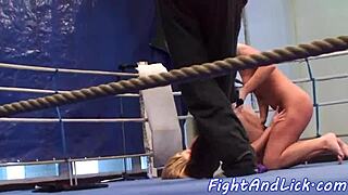 Big Tits Babe Wrestles Busty Dyke