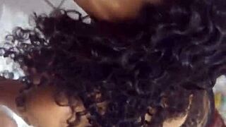 brunette tempts with her sexy curves and wet allure