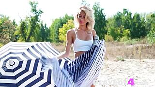 Petite Eva Tali Strips Naked After Bikini Posing