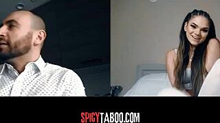 Horny Stepdaughter's Naughty Video Call with Stepdad During Reality Show