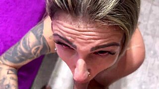 He pounds my ass so hard with monster cock, gagging and deepthroat, my eyes red with horniness