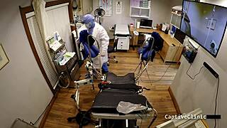 Michelle Anderson in handcuffs at hospital, spreading for dildo!