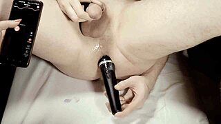 An amateur couple explores prostate milking with a vibrator.