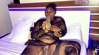 Feeling so horny, I masturbated with dildo in lingerie.