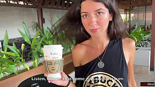 crazy cumwalk in starbucks blowjob in public toilet