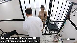 Michelle Anderson in handcuffs at hospital, spreading for dildo!