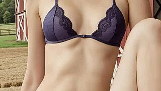 i'm a lingerie model on the farm, showin' off my bare feets