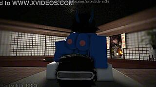 demon girl can't get enough of this monster cock, riding it hard